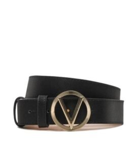 Ceinture Mario Valentino Hampton à boucle plaque en Noir/dore